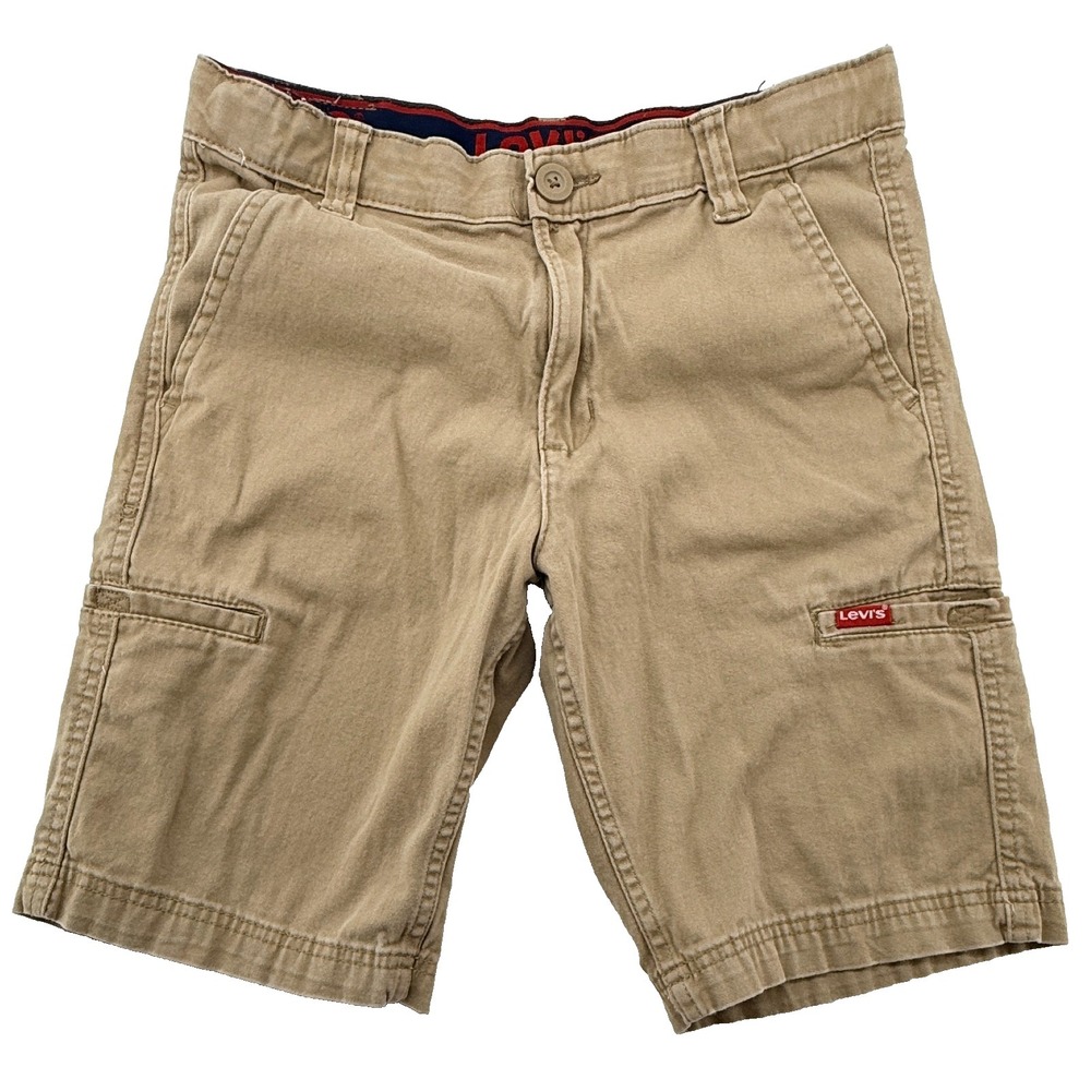 Levi's Boys Khaki Shorts Youth‎ 12 Reg 26 Casual Cargo Adjustable Waistband